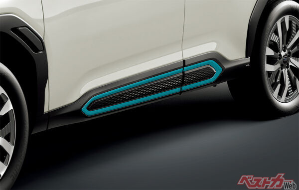ドアアンダーガーニッシュ（ターコイズ）（2025年4月 フルモデルチェンジ発表時の公式画像より）