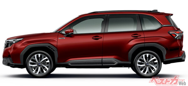 Premium S:HEV EX クリムゾンレッド・パール（2025年4月 フルモデルチェンジ発表時の公式画像より）