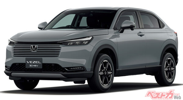 e:HEV X(FF) フロント7:3スタイリング シーベッドブルー・パール&シルバー（2025年10月 一部改良時の公式画像より）