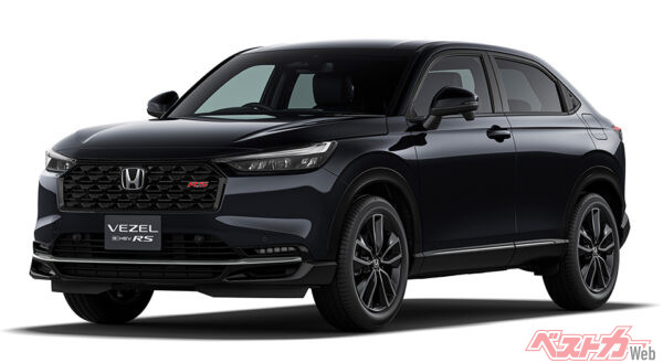 e:HEV RS(FF) フロント7:3スタイリング クリスタルブラック・パール（2025年10月 新グレード設定時の公式画像より）