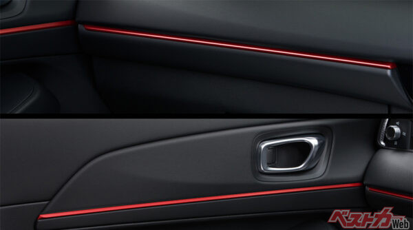 インパネガーニッシュ&ドアライニングガーニッシュ（レッド）（2025年10月 新グレード設定時の公式画像より）