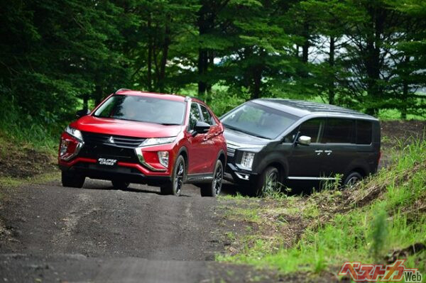 デリカD:5とともに走るエクリプスクロス。三菱スピリッツを感じる走り