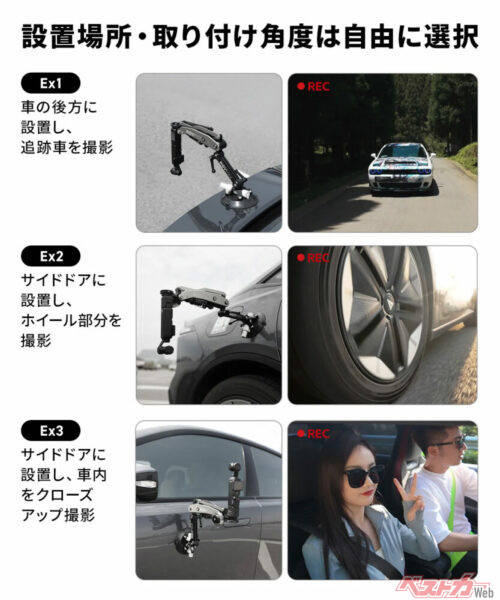 設置場所・取り付け角度は自由