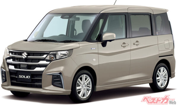 ソリオ_HYBRID MX_キャラバンアイボリーパールメタリック（2025年1月 一部仕様変更実施の公式画像より）