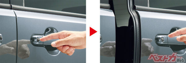 ワンアクションパワースライドドア説明（2023年5月 一部仕様変更実施時の公式画像より）