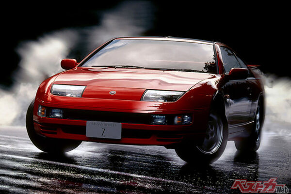 日産 フェアレディZ（Z32型・1989年登場）。全長4310×全幅1790×全高1245mm、車重1520kg、3L・V6ターボ（280ps/39.6kgm）