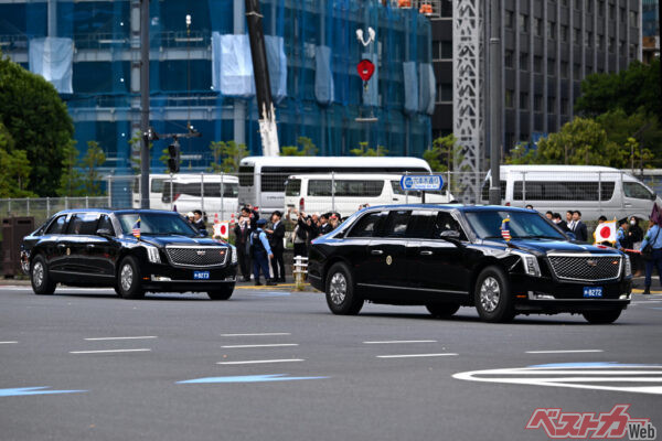 トランプ大統領はお馴染みのビーストで移動。やはりこの威厳はすごい