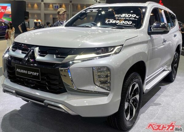 バンコク国際モーターショーに出展された、ASEAN市場向けパジェロスポーツ（2025年仕様）（吉川賢一氏撮影）。新型パジェロはこのパジェロスポーツのフルモデルチェンジ版が日本市場に展開されると予想