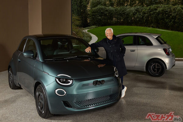 ジョルジオ アルマーニ氏本人に納車されたフィアット 500e Giorgio Armani Collector’s Edition