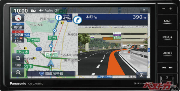 3位にランクインした7V型のスタンダードモデル、パナソニックCN-CA01WD SDナビ