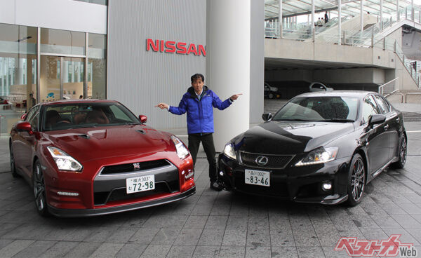 「オーバー400ps&500ps」の国産スポーツ2台で、横浜の日産グローバル本社を出発地に片道約260kmの燃費テストを実施！ JC08カタログ値はGT-Rが8.7km/L、IS Fが8.1km/L
