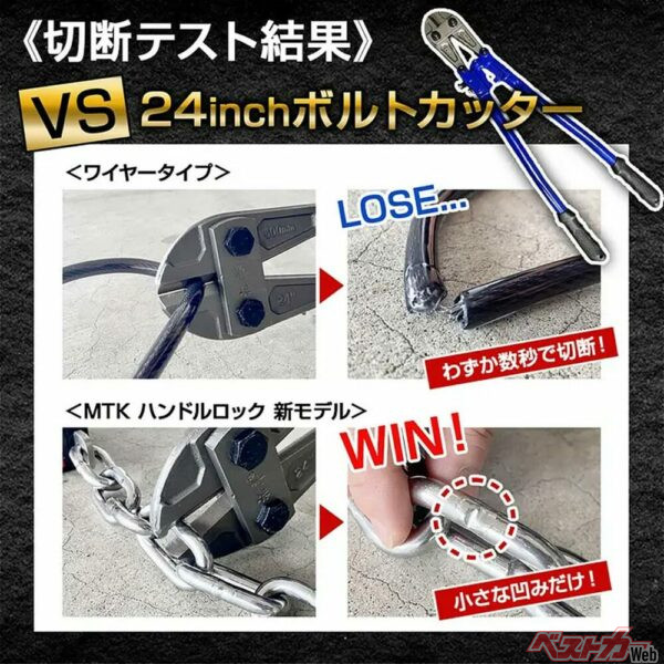 強靭なステンレスチェーンはボルトカッターにも耐性がある
