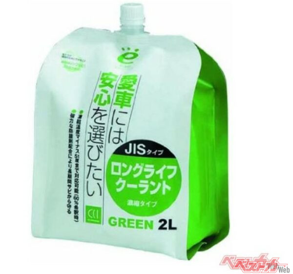 凍結温度マイナス51℃まで対応可能(60%希釈時)。強力な防錆剤配合により、長時間サビから守る。CCI、クルマ用 ロングライフ クーラントエコロジーパック原液タイプ
