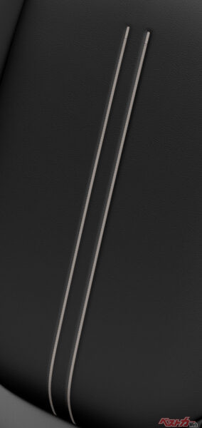 新型LBX “Bespoke Build”セミアニリン本革シート刺繍：タタミ縫いタイプB2（2023年11月 発売開始時の公式画像より）