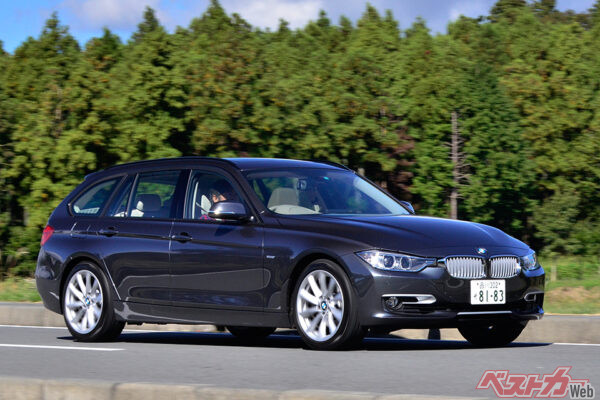 BMW 3シリーズツーリング（先代・2012年登場）。全長4625mm、全幅1800mmと大きすぎない、使いやすいボディサイズも魅力