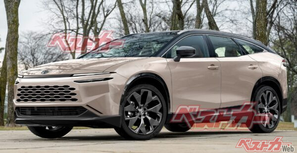 これ、新型ハリアーですッ!!  スタイリッシュさに磨きがかかり、2027年に誕生。直4、1.5Lターボ＋モーターのHEVだ