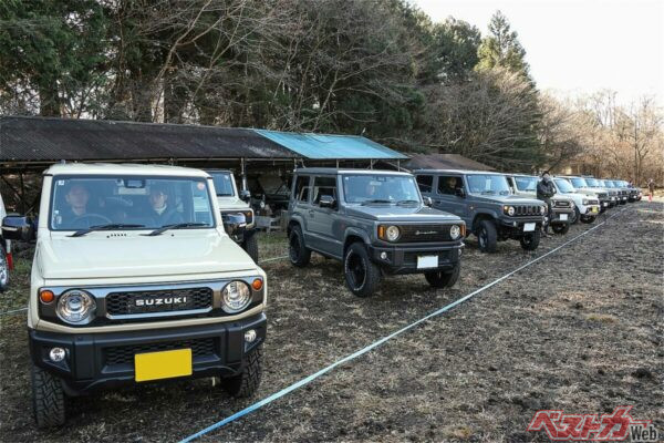 こちらはジムニーエリア。なんと北海道からの参加者も！