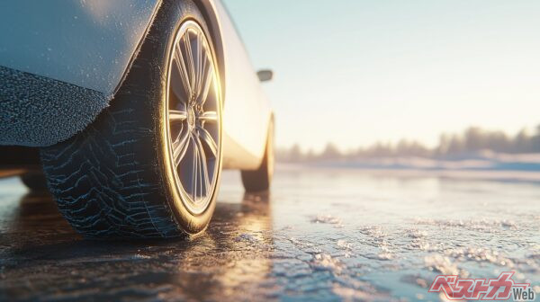 「雪が年に数回」でも、深夜早朝に運転するという場合など、凍結路面に遭遇する機会が多いならスタッドレスタイヤのほうが安心(PHOTO:Adobe Stock_daaakomo)