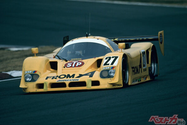1991年の全日本スポーツプロトタイプカー選手権（JSPC）を走るR91CK。中谷明彦氏はフロムエーレーシング27号車に乗っていた