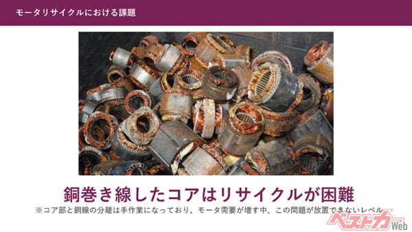 アモルファス合金はリサイクルにも有利。廃棄効率がよく、重希土類もフリー