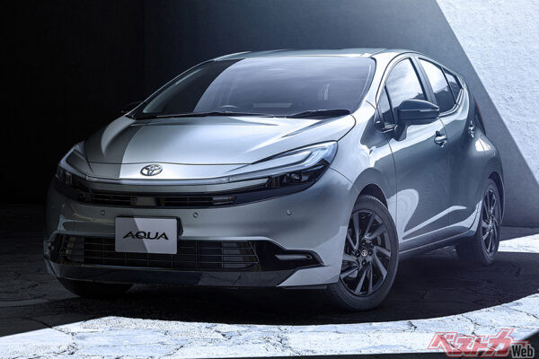 トヨタ アクア。2021年7月発売、2025年9月マイナーチェンジ。想定グレードは282.5万円