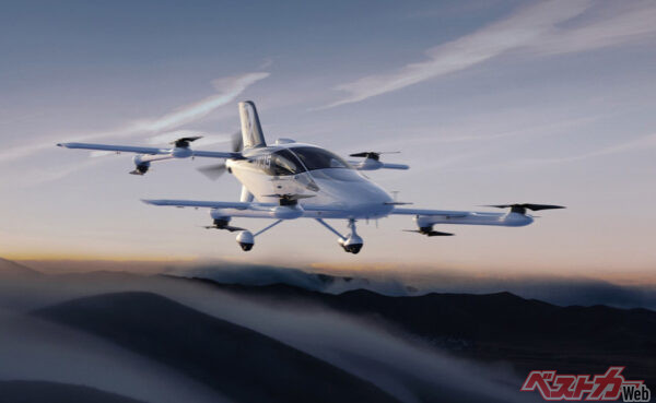 イーハンの新たな機体VT35。前後に翼を付けることで航続距離を大幅に延ばした