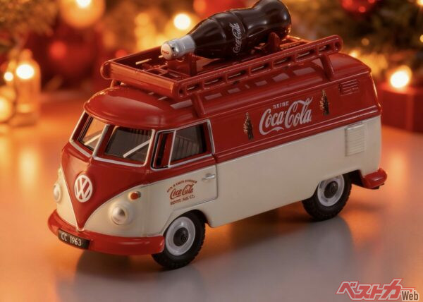コカ・コーラのボトルが積載されているVW T1 バン