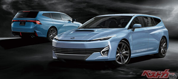 ベストカー編集部が作成した新型スバル レヴォーグの予想CG。外観はロー&ワイドで、スタイリッシュになるとの情報