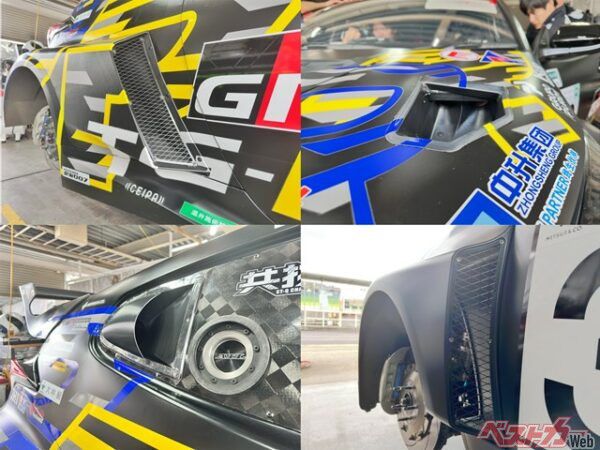 車両の至るところに追加された冷却用の開口部