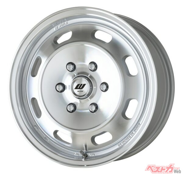 ディスク外周のリブと鋳出しのワークロゴがアクセントを生む