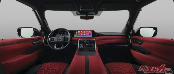 フル液晶メーターに加えて、14.3インチクラスの大型ディスプレイがレイアウトされた豪華なインテリアの新型パトロール