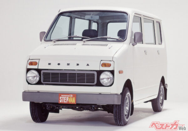 ライフステップバン(1972年)…全高1620mmというパッケージングは現在のハイトワゴン軽のご先祖様といってもいい。時代を先取りしすぎたクルマだった