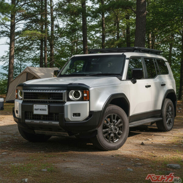 ボンネット前端に取り付けるクラフトワークスのバグガード。フロントマスクが一変する!