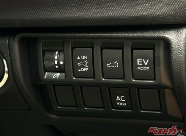 テールゲートのハンズフリー機構のON/OFFスイッチ