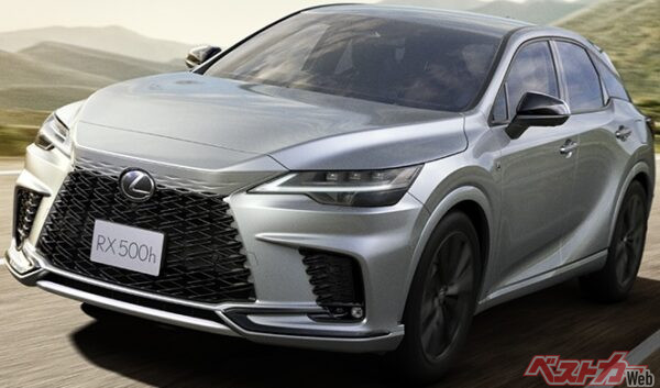 2022年11月に登場した5代目のレクサスRX。写真はRX500ｈ F SPORT パフォーマンス
