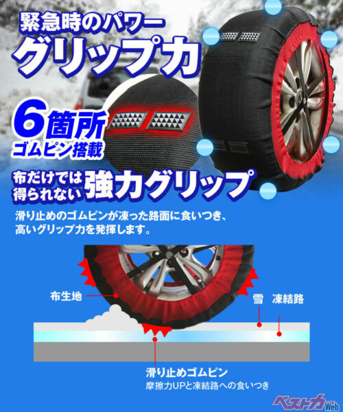 従来モデルよりグリップ力が向上し横滑りにも強い