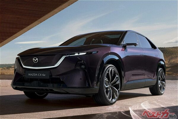 ブリュッセルモーターショーで公開されたCX-6e。長安マツダEZ-60の欧州仕様だ