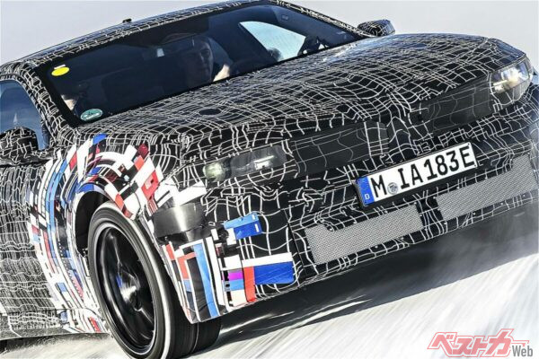 次期型M3か!?　BMW Mの血はEV時代も不滅!!　ノイエクラッセベースの電動Mモデルがテスト画像公開!!