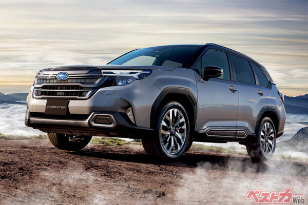 スバル フォレスター（2024年：2万1029台→2025年：2万9292台　139.3％）。フルモデルチェンジでストロングハイブリッドを設定。クルマとしての魅力度が大きく高まったことで販売台数を伸ばした