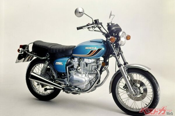 1977年登場ホンダ CB250T HAWK。1979年には6速ミッションとなってCB250N HAWKが登場した