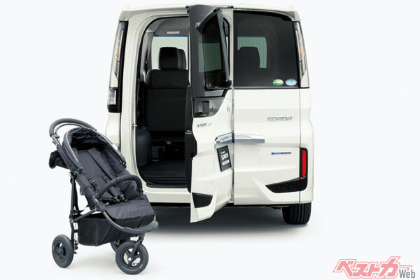 開口部の地上高は445mm。荷物の出し入れが容易