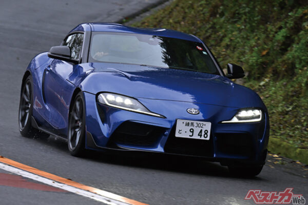 トヨタ GRスープラ（2019年）。BMWと共同開発し、Z4とコンポーネントを共用。2026年3月で生産終了となる