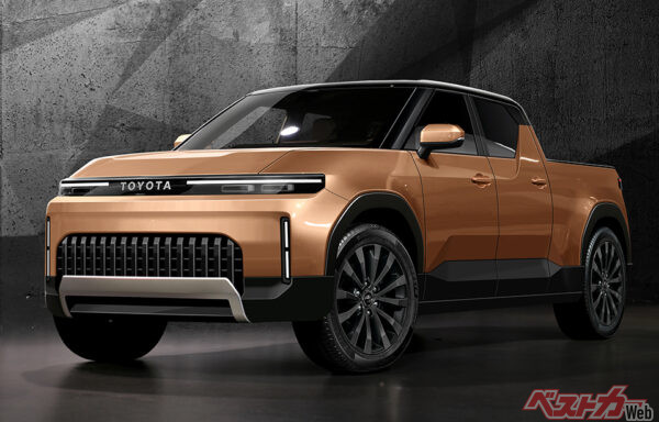 モノコックボディを採用するダブルキャブピックアップのランクルがラインナップに加わる(ベストカー編集部作成の予想CG)