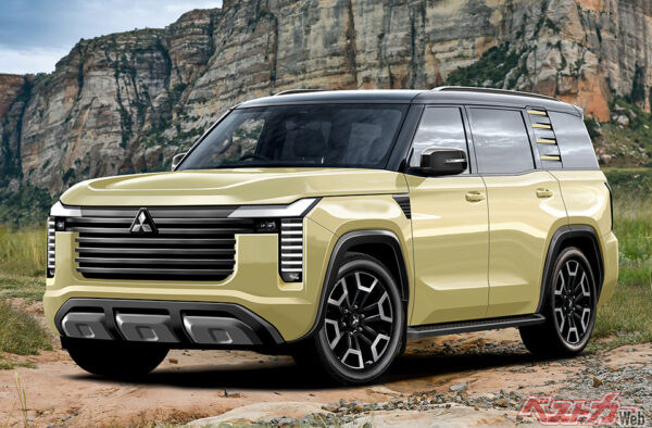 2026年内のデビューが予想される新型三菱 パジェロ。2.4Lディーゼルターボを搭載する（ベストカー編集部作成の予想CG）