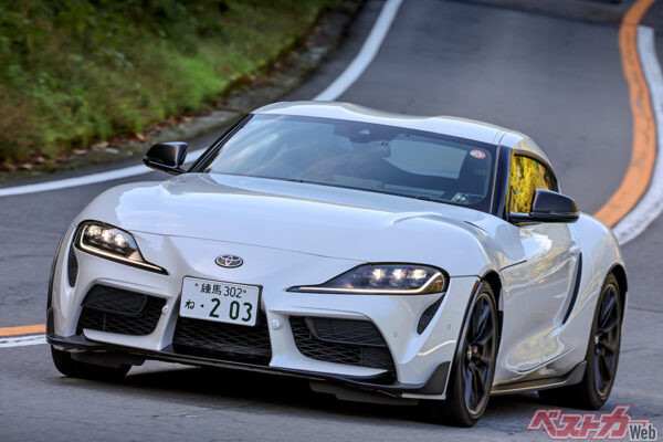 現行型トヨタ GRスープラ(中古相場:約430万~約1080万円)。ここ3カ月で約50万円値上がりしている