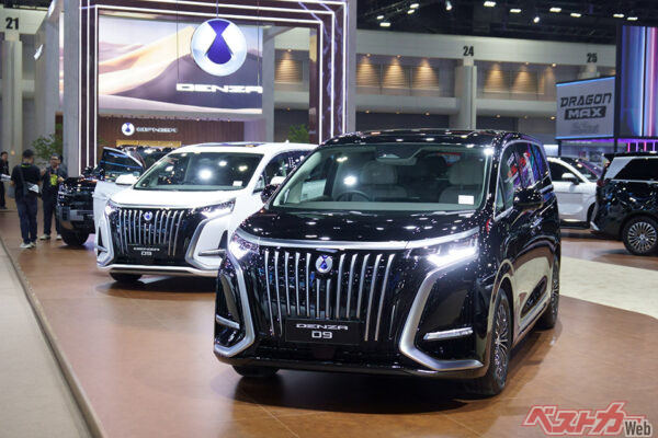 飛ぶ鳥を落とす勢いで急成長を遂げるBYD。高級ミニバンのDENZA D9も人気だ