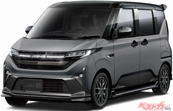 ダークトーンのボディに、ライティングパーツを合わせた、渋味のある大人のKカーカスタム