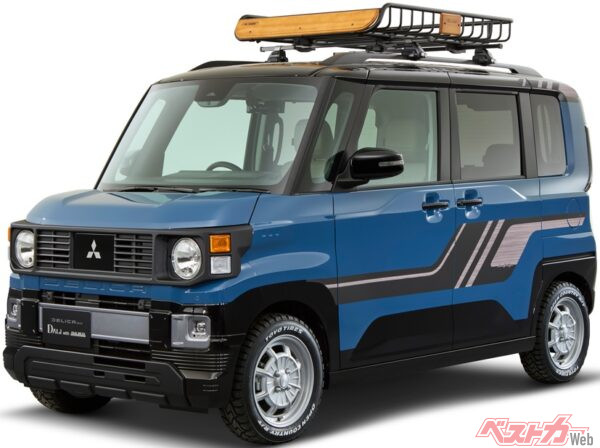 フロントグリルやウインカーなどのデザインが変わったことで、デリカミニのイメージが刷新されているデリカミニ×DALI
