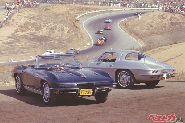 シボレー コルベット スティングレイ。元々は2代目コルベットに与えられたサブネームが、7代目、8代目でも復活