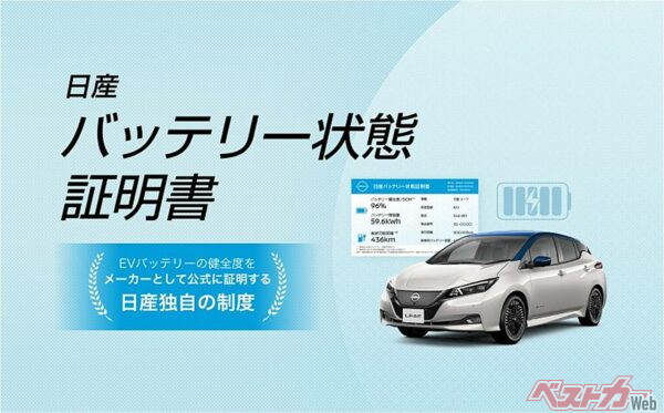 日産が公的にバッテリー状態を証明する制度をスタートした